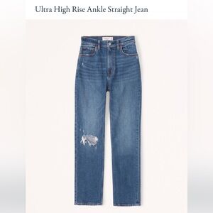NWT Medium Destroy Abercrombie Ultra High Rise Ankle Straight Jean 25